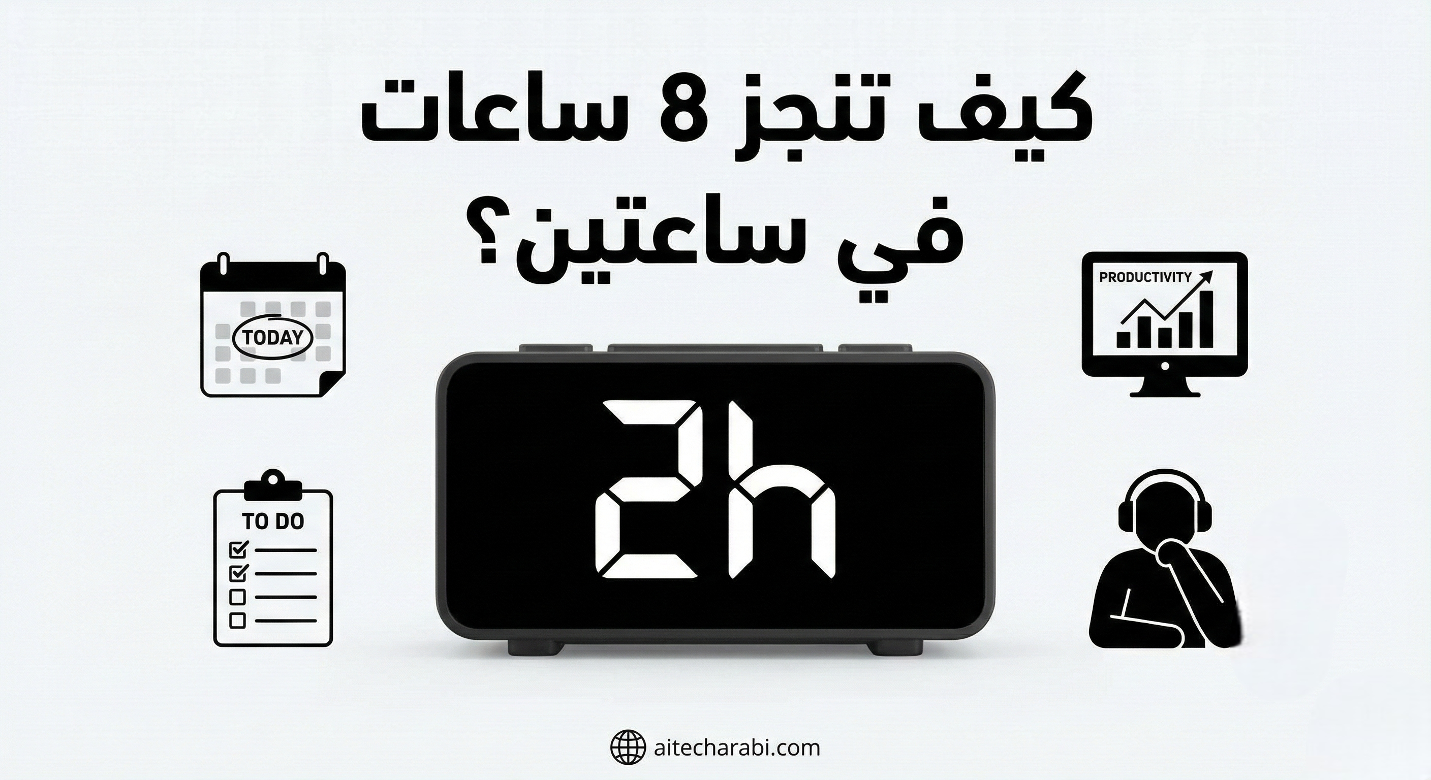 رجل ينجز مهامه خلال ساعتين باستخدام أدوات الذكاء الاصطناعي لإدارة الوقت